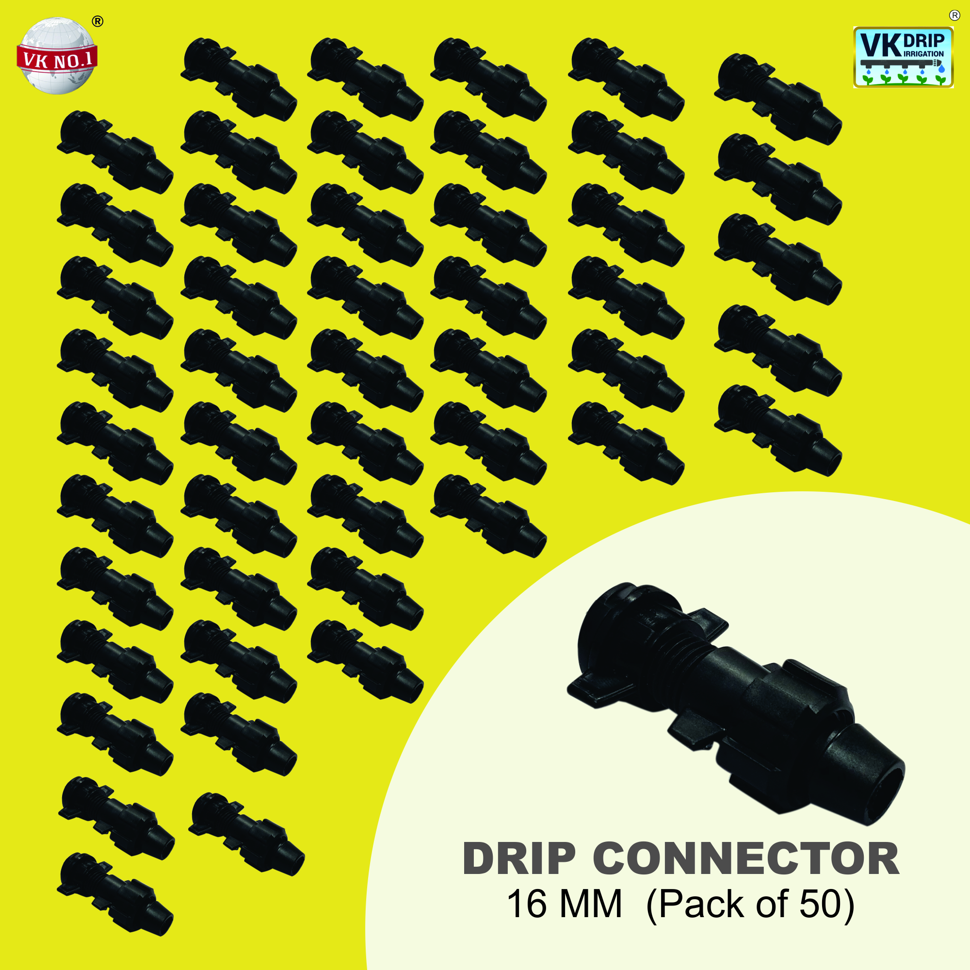 Drip Connector 16 MM (Pack of 50) Drip Irrigation Kit